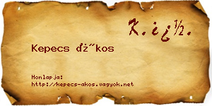 Kepecs Ákos névjegykártya